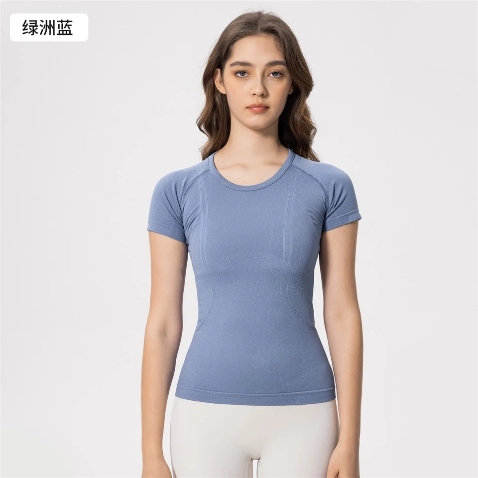Women's New Round Neck Sports T-Shirt Breathable Fitness Top Yoga Short Sleeve For Spring And Summer